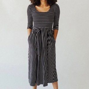 Carly Jean Los Angeles Holly dress in black stripe small